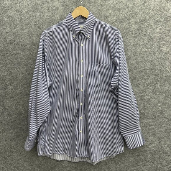 Austin Taylor Mens Button Down Dress Shirt Old Money 100% Cotton Blue Stripe XXL - Picture 1 of 9